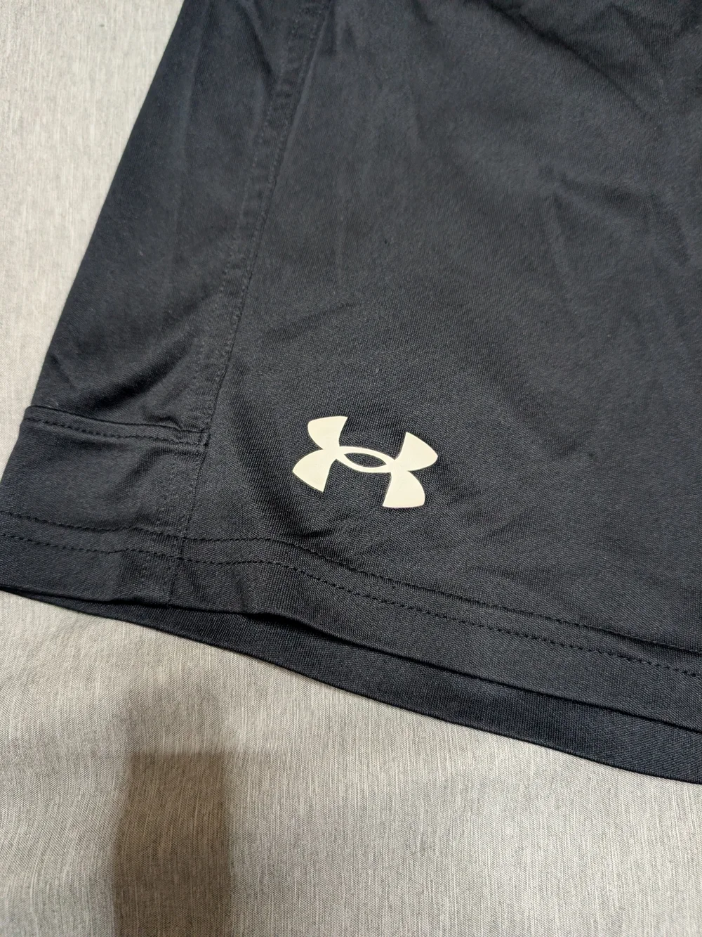 Under Armour Black Shorts with White Logo - Kids Size Medium